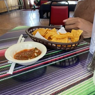 Complimentary chips and salsa - the salsa was actually pretty spicy
