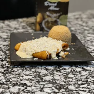 a plate of food on a counter