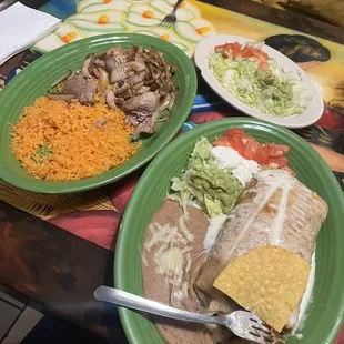 Texas chimichanga and pork something.