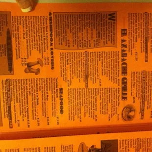 Takeout menu as of 2/2015