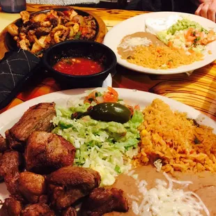 Best carnitas ever, and steak, chicken and shrimp fajitas
