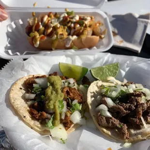 Two tacos and a L.A dog
