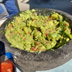 Freshly made table-side guacamole