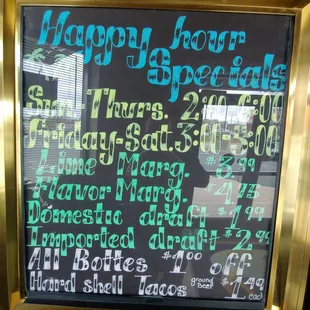 Happy hour specials