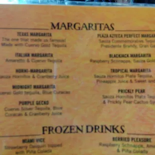 Margarita selections
