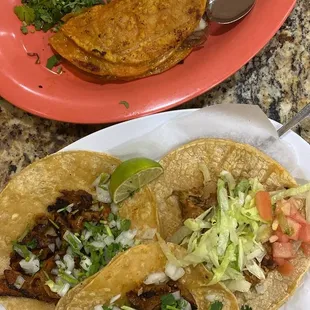 two plates of mexican food