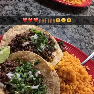 2 taco dinner for $6. Got double rice instead of rice and beans