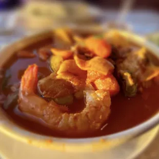 Seven Seas Soup. Delicious on this fall evening. It has a kick and great flavor.