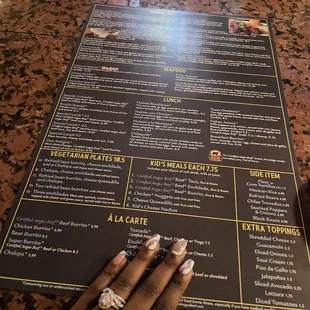 the menu