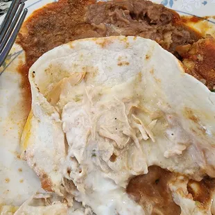 Soggy tortilla from the rest of the food and queso