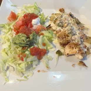 Tropical Tilapia with guacamole salad as the side.
