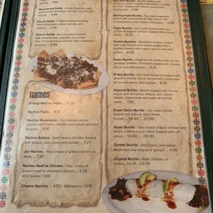 the menu