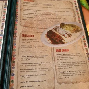 the menu
