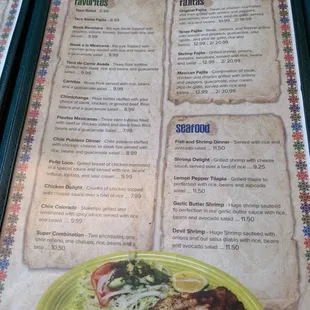 the menu