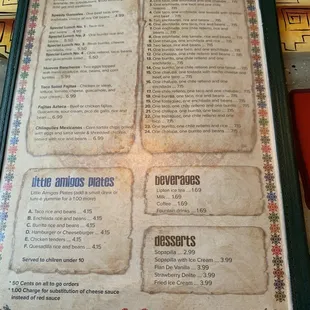 menu