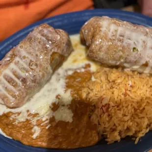 Enchilada, Rice &amp; Beans