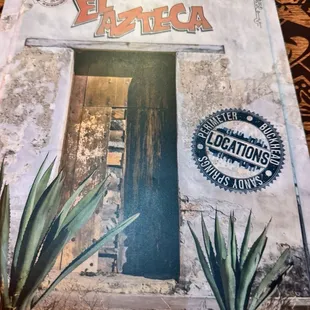 Menu cover