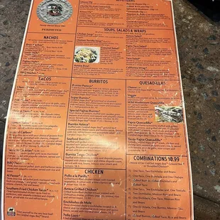 menu