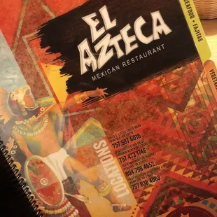 Front of the menu