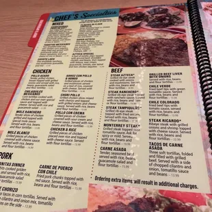menu