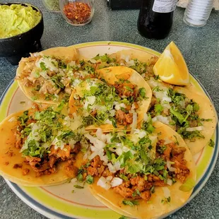 Tripas and al pastor tacos