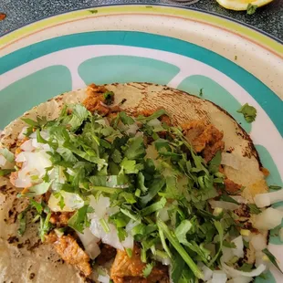 Al pastor tacos with homemade tortilla