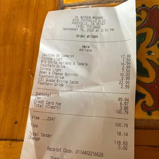 Quesa Birria Tacos for $22.99! No wonder the price wasn&apos;t listed on the menu .