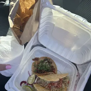 2 chicken and 1pastor taco