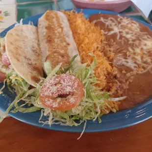 Taco and burrito plate.