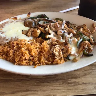 a plate of mexican food