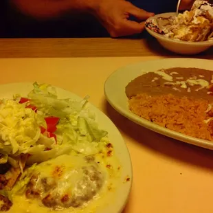 Fried ice cream, nachos, and the super combo.