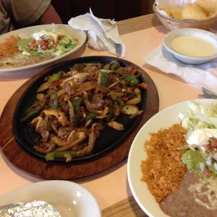 fajitas for 2 and Cheese dip for Chips