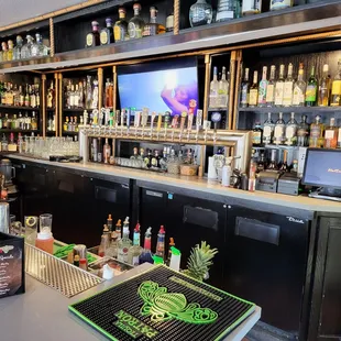 Bar countertop view.