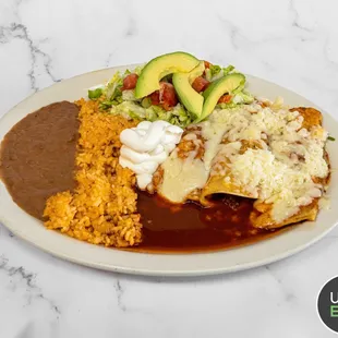 a plate of mexican food