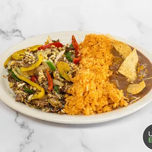 a plate of mexican food