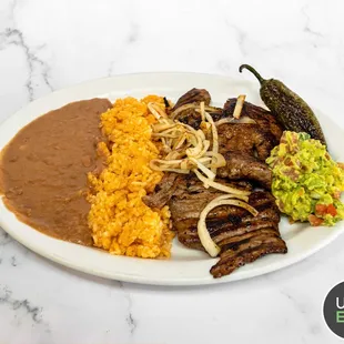 a plate of mexican food