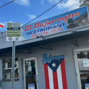 the front of the restaurant