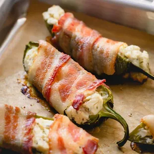Chiles Nene   Cream cheese | mozzarella cheese | garlic | cilantro | bacon |