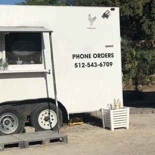 Outside of taco truck.