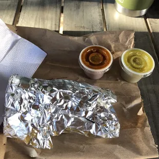 2 mini tacos in foil (size comparison pic)