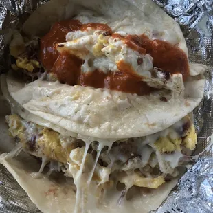 Bacon Egg & Cheese + Avo Taco