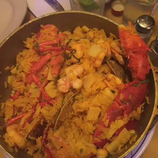 Seafood paella