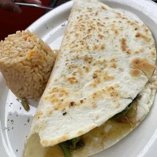 4. 1 Fajita Veggie Quesadilla with Side of Rice