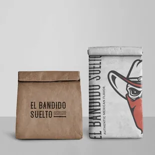 a bag of coffee next to a bag of coffee