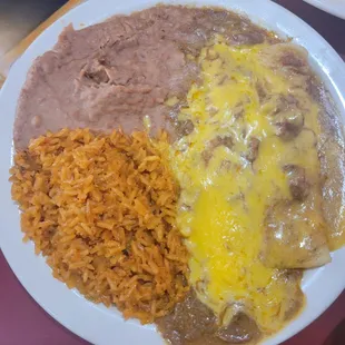 Beef enchilada plate