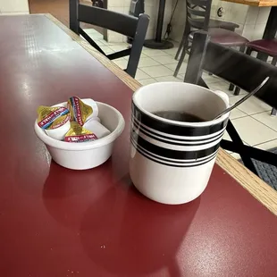 Free coffee while I wait for my breakfast tacos