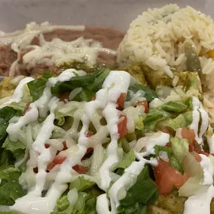 Enchiladas verdes con pollo