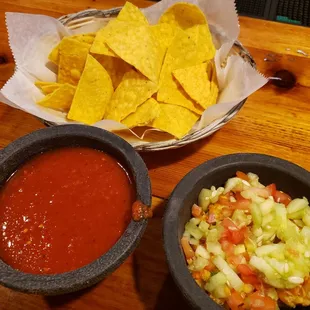 Salsa an Civiche dip they bring to you to start off