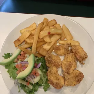 Camaron empanizado con papas