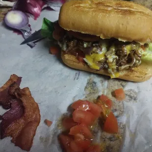 Steak and Cheese, pico de Gallo and pickles 
$7.99